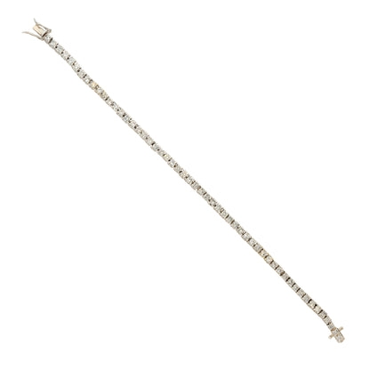 14k White Gold 4.0ctw Round Brilliant Diamond Tennis Bracelet