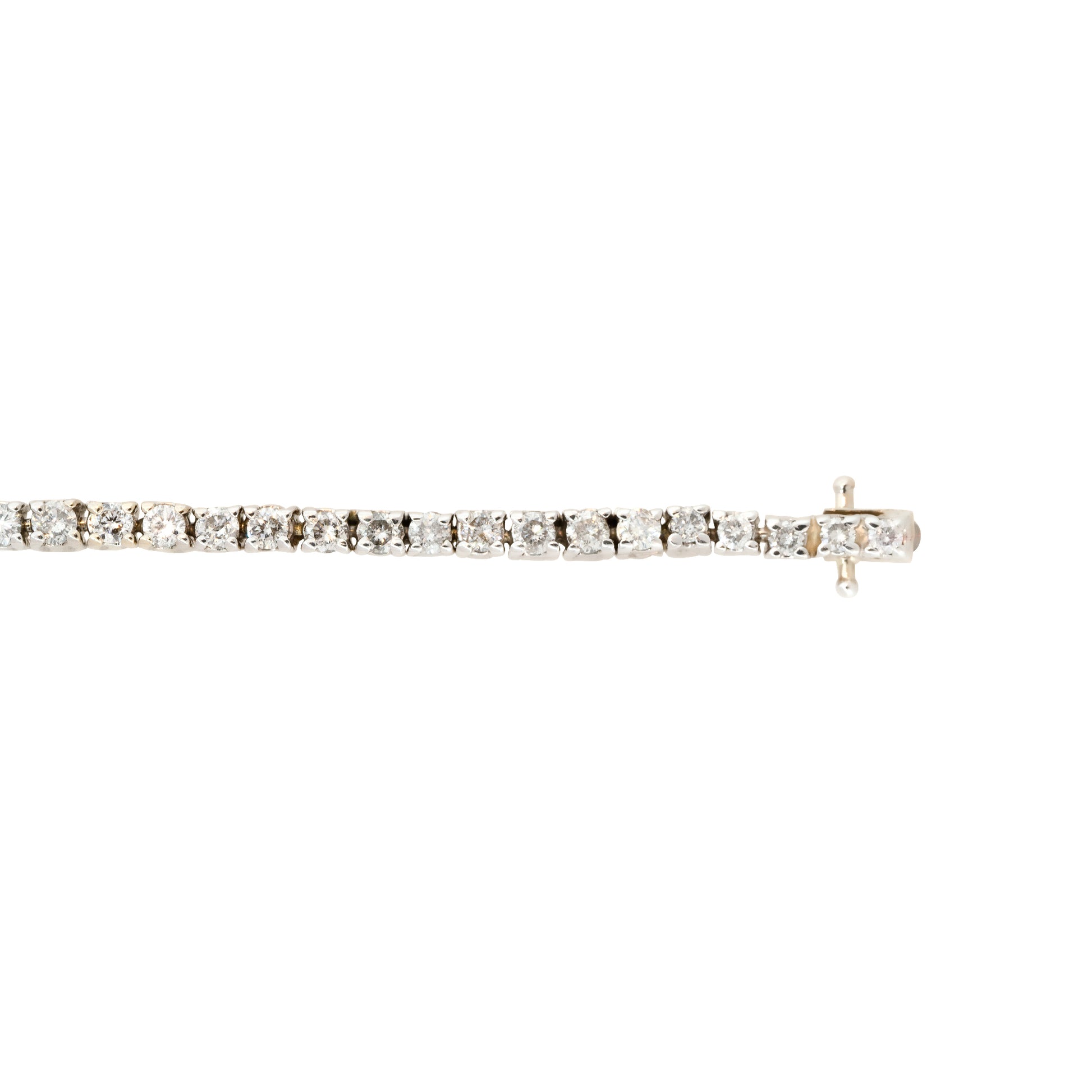 14k White Gold 4.0ctw Round Brilliant Diamond Tennis Bracelet