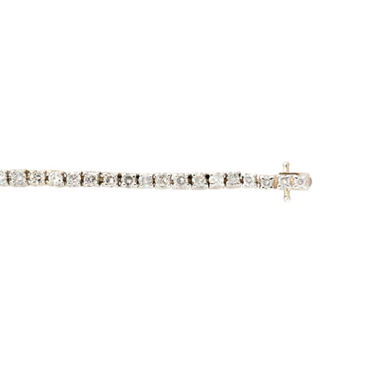 14k White Gold 4.0ctw Round Brilliant Diamond Tennis Bracelet