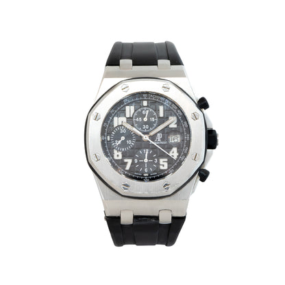 Audemars Piguet Royal Oak Stainless Steel Black Tapestry Dial Watch