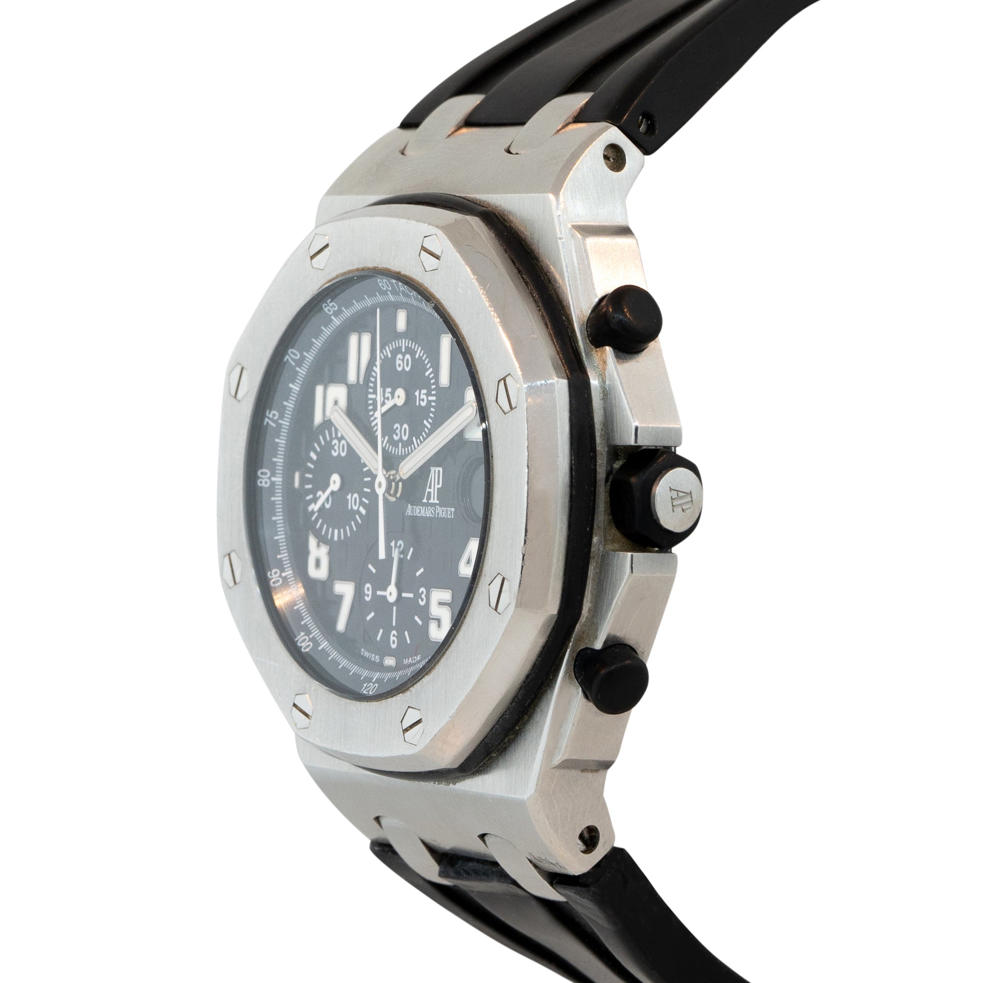 Audemars Piguet Royal Oak Stainless Steel Black Tapestry Dial Watch