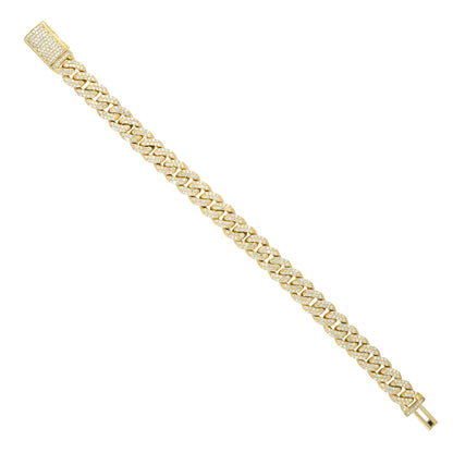 14k Yellow Gold 5.71ctw Pave Diamond Cuban Link Bracelet