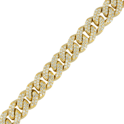14k Yellow Gold 5.71ctw Pave Diamond Cuban Link Bracelet