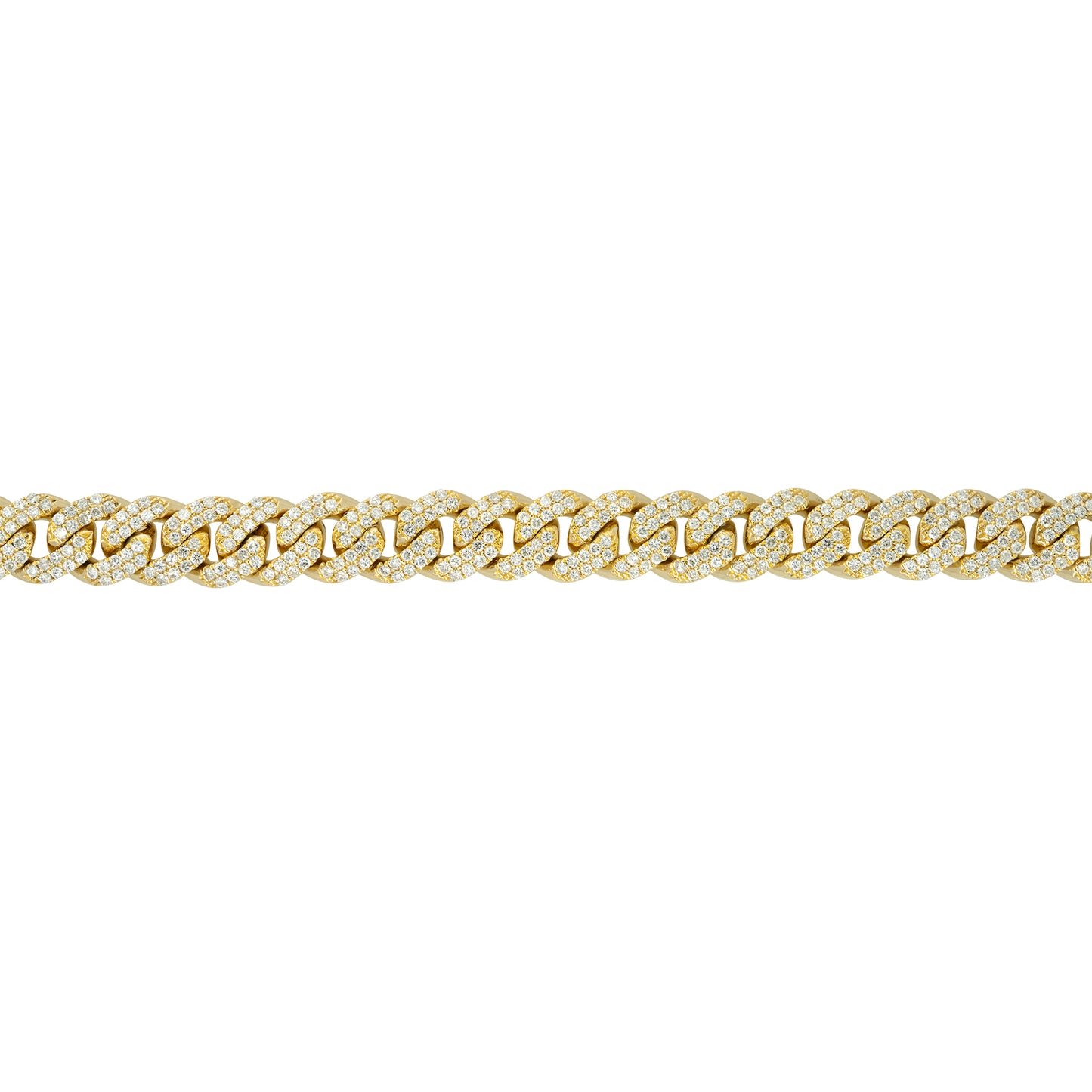 14k Yellow Gold 5.71ctw Pave Diamond Cuban Link Bracelet