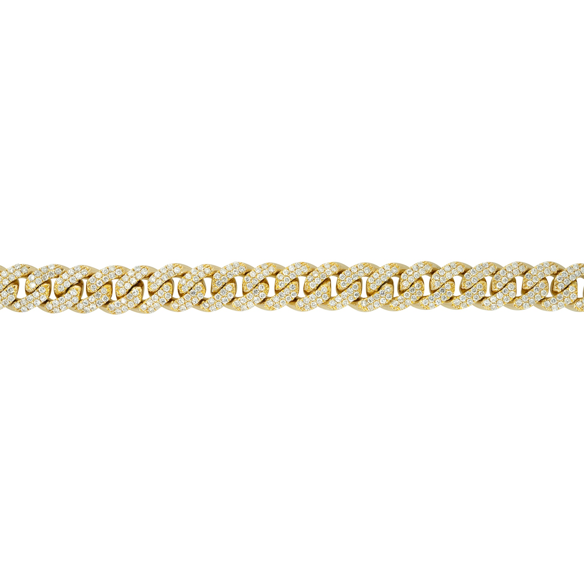 14k Yellow Gold 5.71ctw Pave Diamond Cuban Link Bracelet