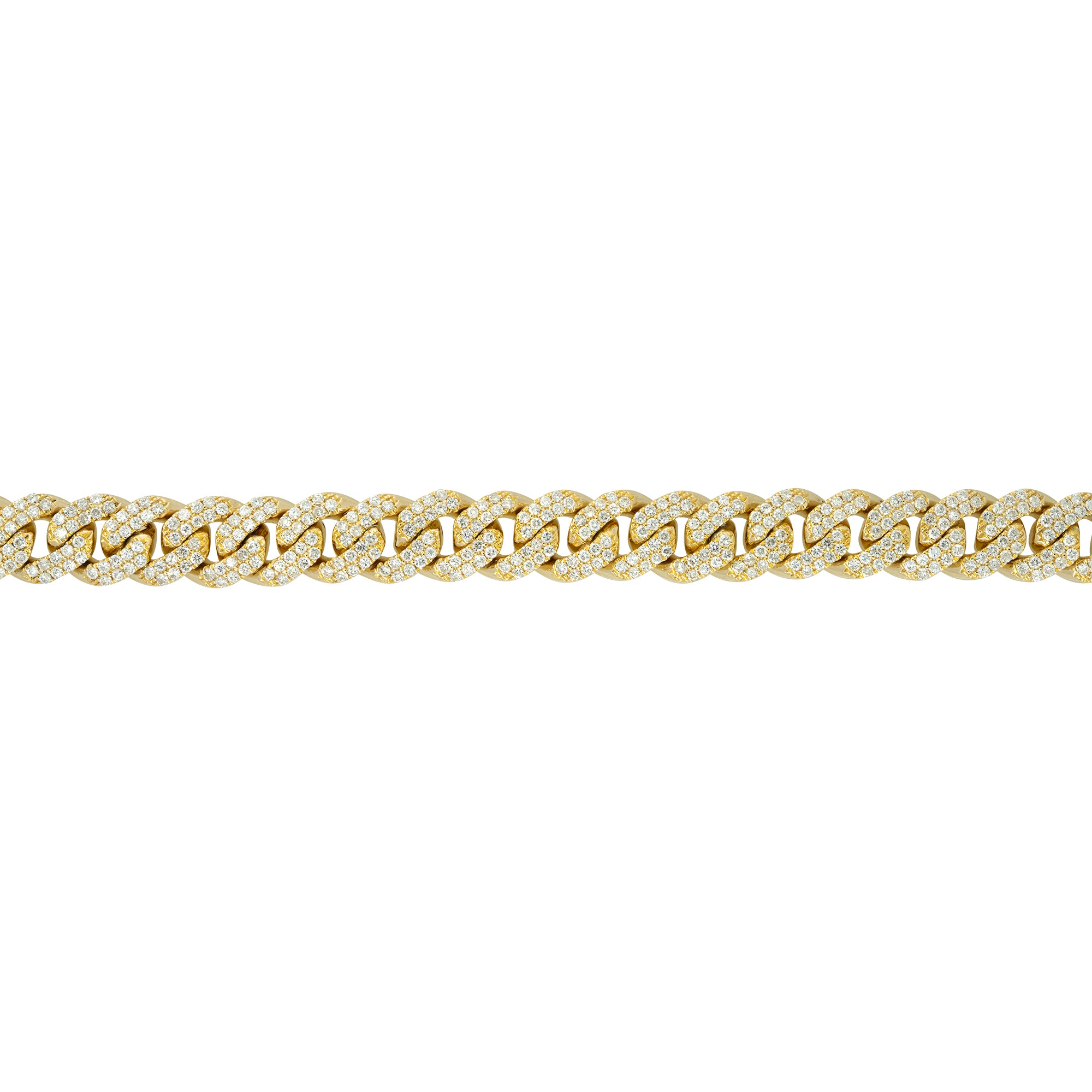 14k Yellow Gold 5.71ctw Pave Diamond Cuban Link Bracelet