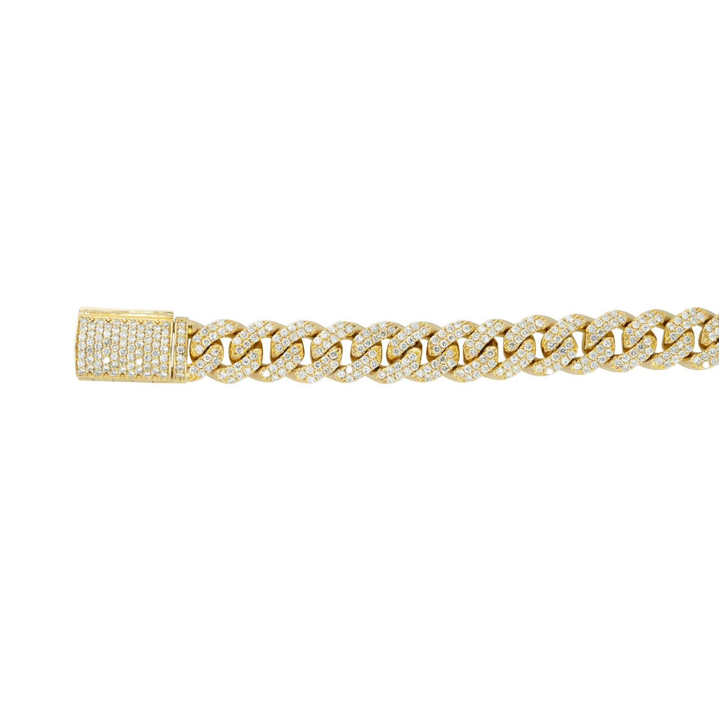 14k Yellow Gold 5.71ctw Pave Diamond Cuban Link Bracelet