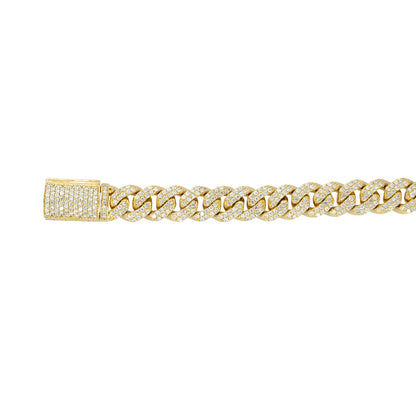 14k Yellow Gold 5.71ctw Pave Diamond Cuban Link Bracelet