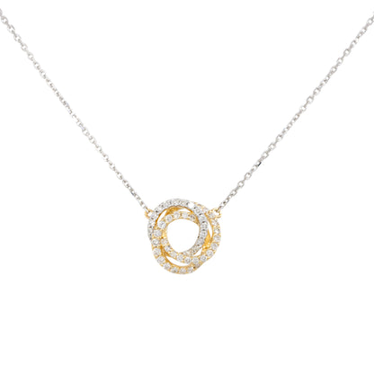 18k Two-Tone Gold 0.50ctw Diamond Swirl Pendant Necklace
