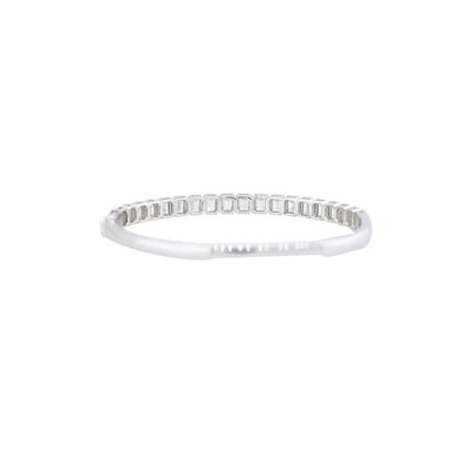 18k White Gold 4.7ctw Emerald Cut Diamond Bangle Bracelet
