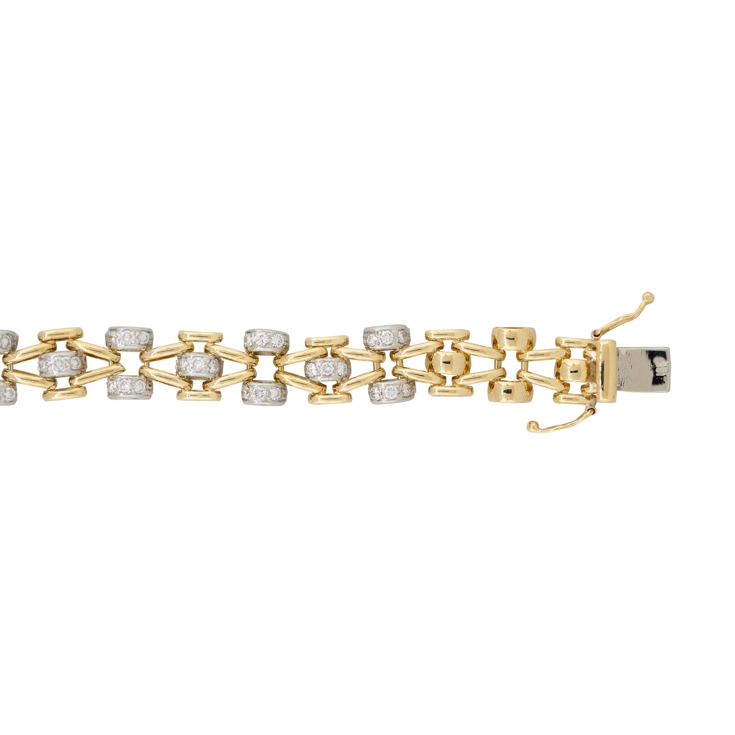 18k Two-Tone Gold 1.17ct Diamond Set Open Link Bracelet