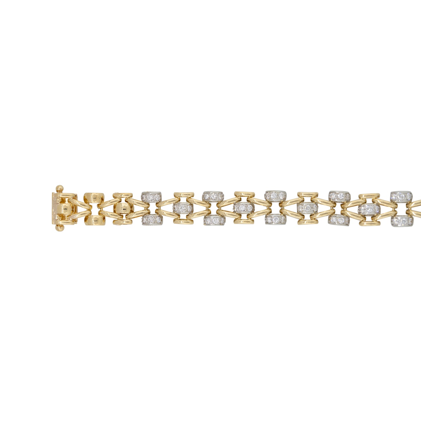 18k Two-Tone Gold 1.17ct Diamond Set Open Link Bracelet
