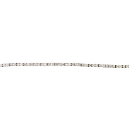 14k White Gold Natural 5 Carat Round Brilliant Cut Diamond Tennis Bracelet