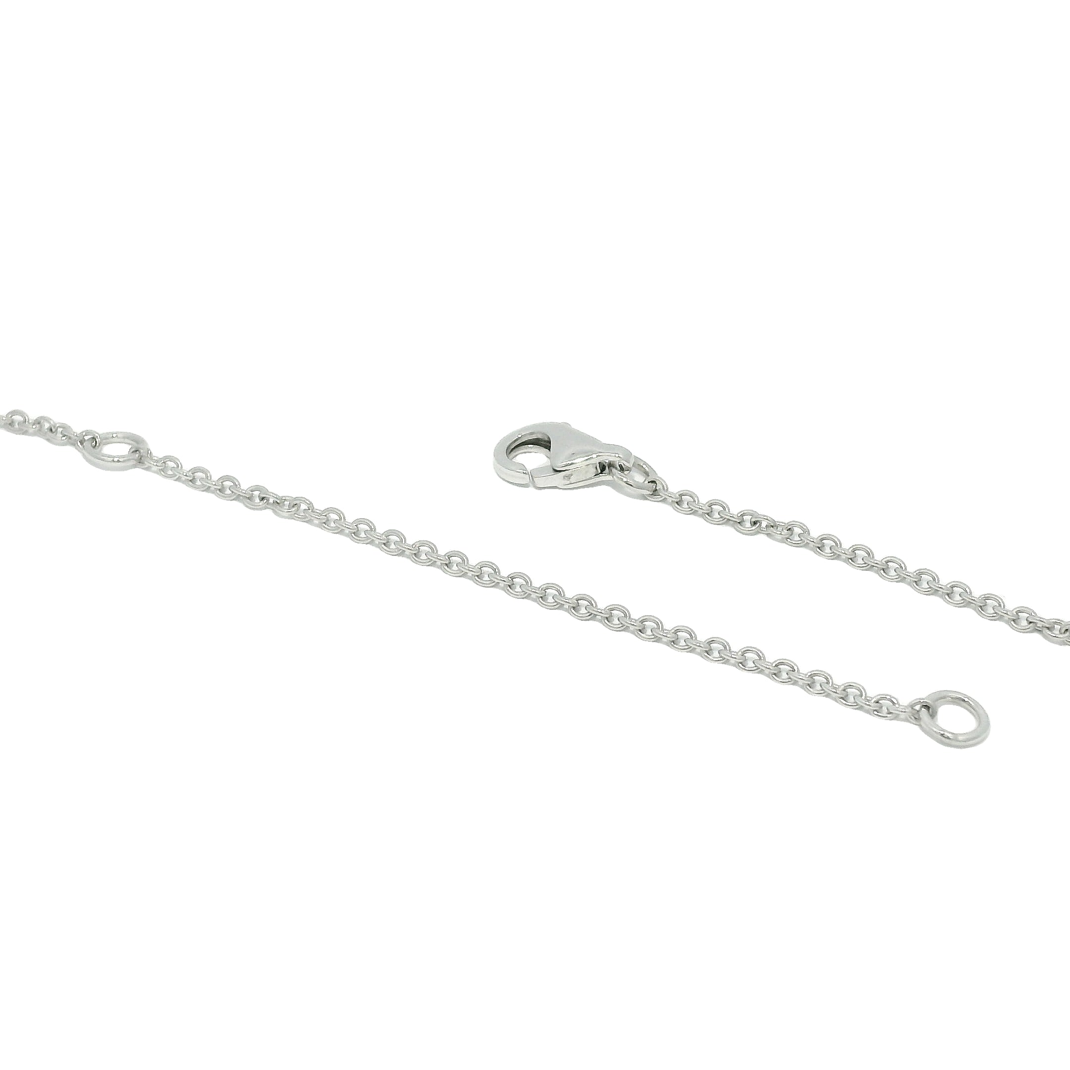 18k White Gold Natural 0.45 Carat Diamond Pave Flower Necklace