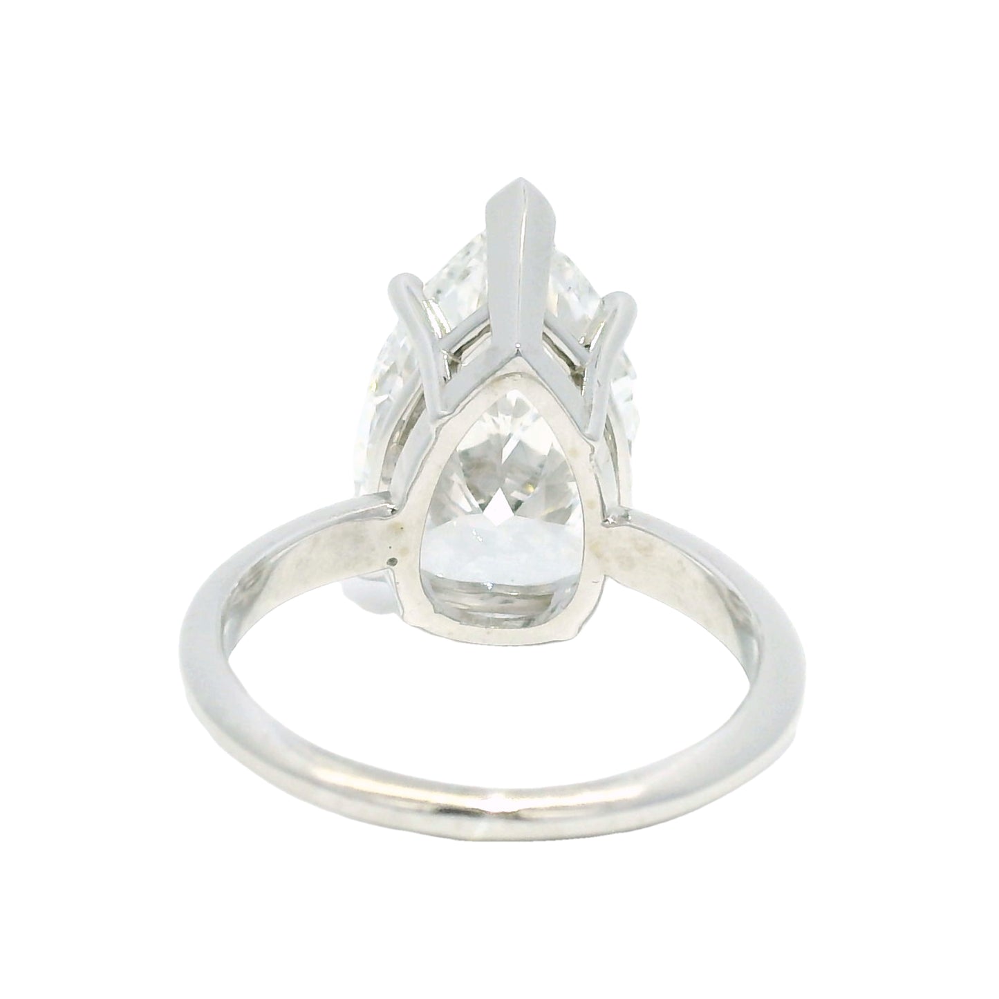 14k White Gold Natural 5.19 Carat Pear-Shape Diamond Engagement Ring