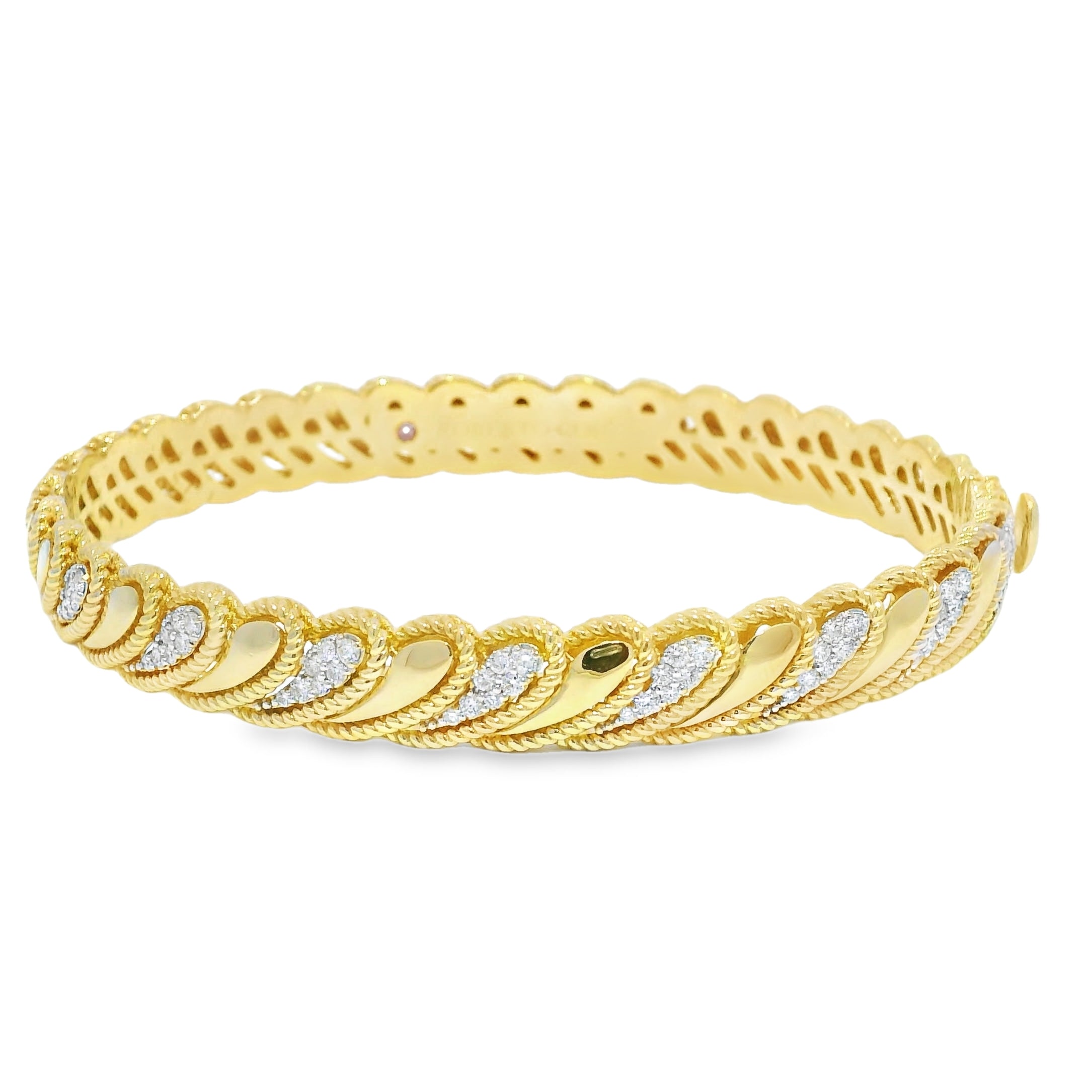 Roberto Coin 18k Yellow Gold Barocco Byzantine Diamond Hinged Bracelet