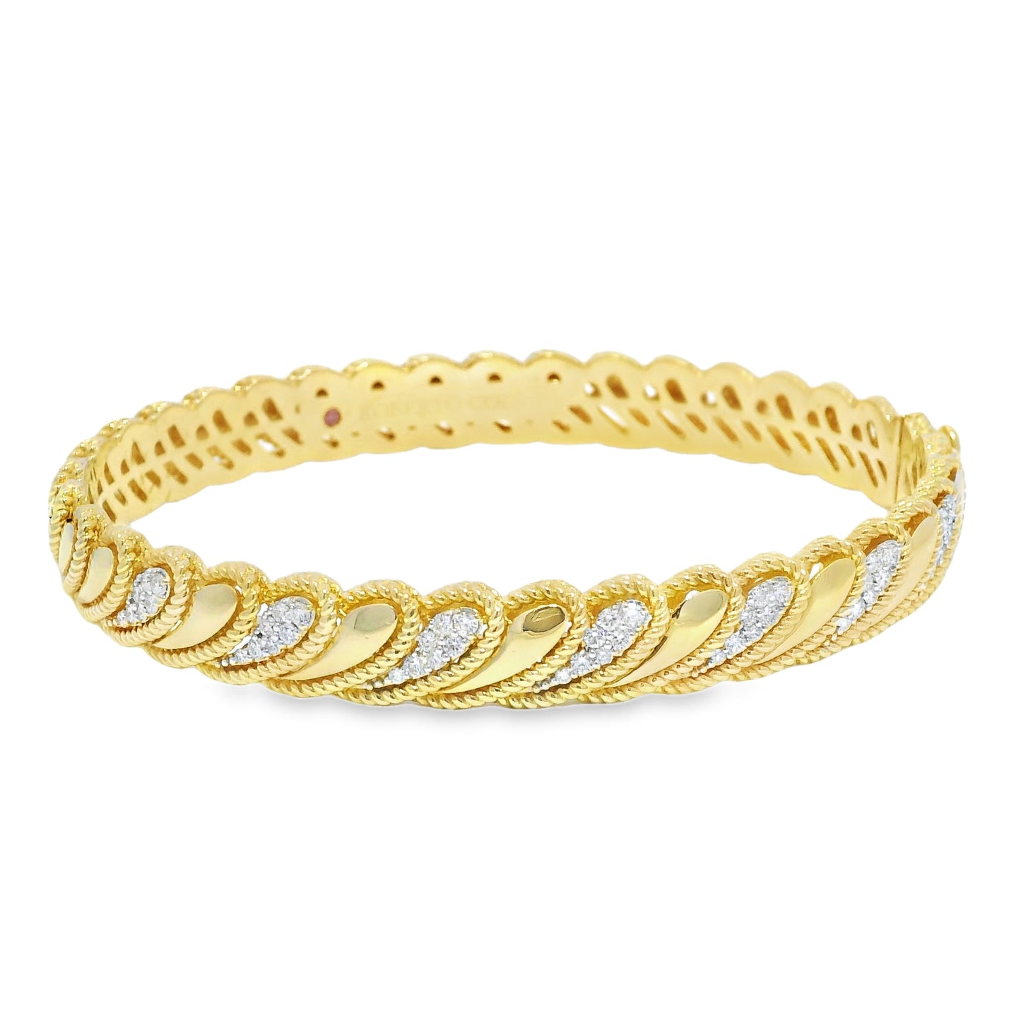 Roberto Coin 18k Yellow Gold Barocco Byzantine Diamond Hinged Bracelet
