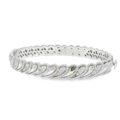 Roberto Coin 18k White Gold Barocco Byzantine Diamond Hinged Bracelet