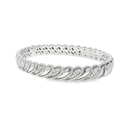 Roberto Coin 18k White Gold Barocco Byzantine Diamond Hinged Bracelet