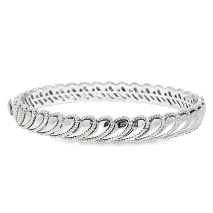 Roberto Coin 18k White Gold Barocco Byzantine Diamond Hinged Bracelet