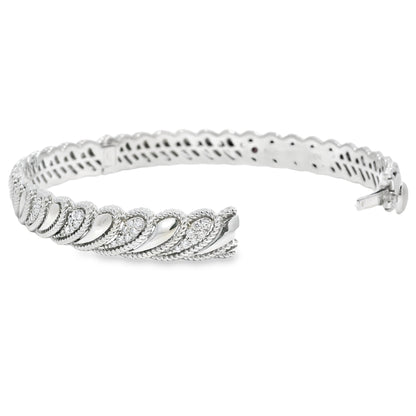 Roberto Coin 18k White Gold Barocco Byzantine Diamond Hinged Bracelet