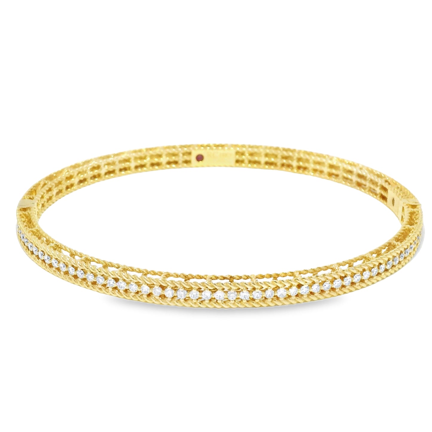Roberto Coin 18k Yellow Gold Symphony Princess Diamond Hinged Bracelet