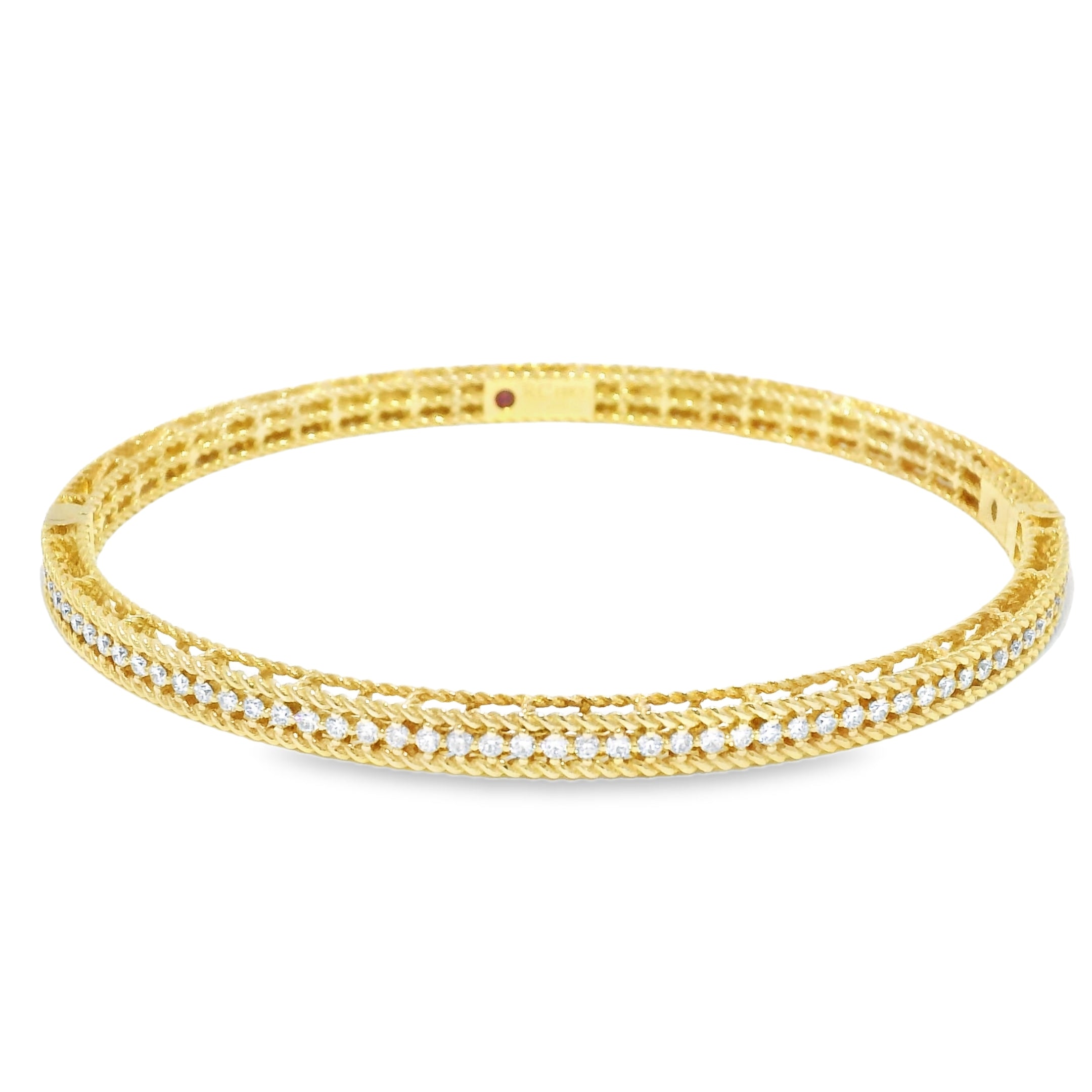 Roberto Coin 18k Yellow Gold Symphony Princess Diamond Hinged Bracelet