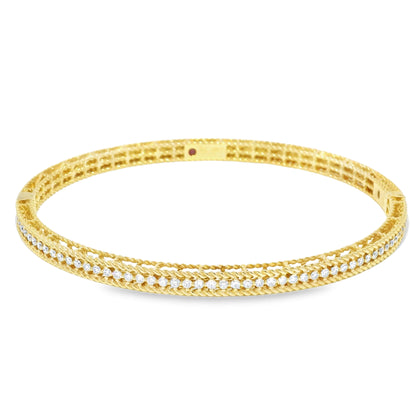Roberto Coin 18k Yellow Gold Symphony Princess Diamond Hinged Bracelet