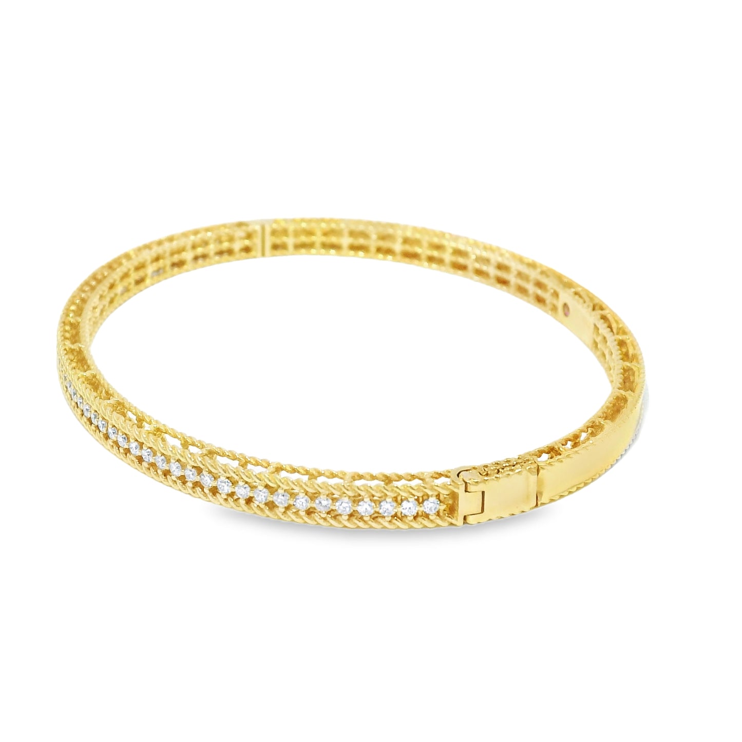 Roberto Coin 18k Yellow Gold Symphony Princess Diamond Hinged Bracelet