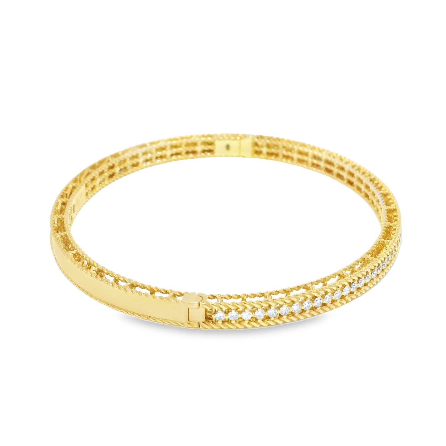 Roberto Coin 18k Yellow Gold Symphony Princess Diamond Hinged Bracelet