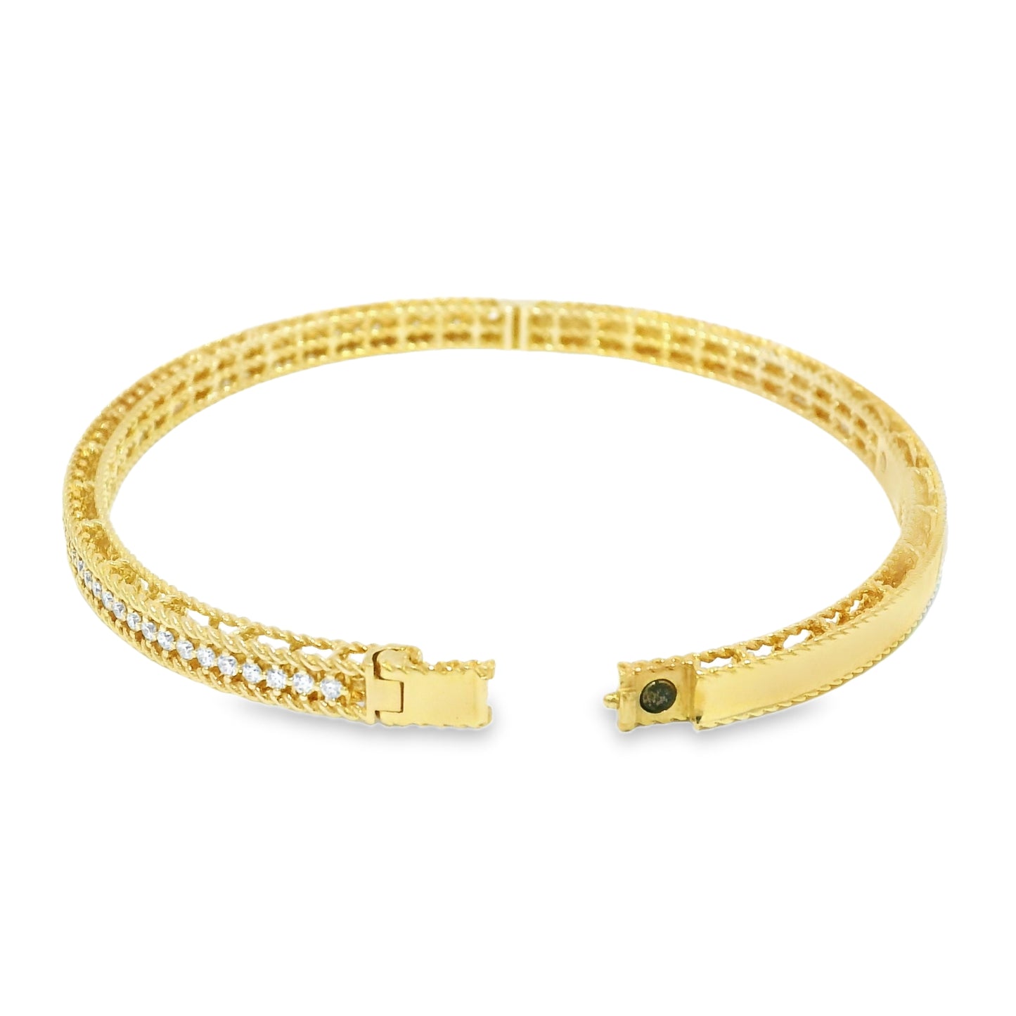 Roberto Coin 18k Yellow Gold Symphony Princess Diamond Hinged Bracelet