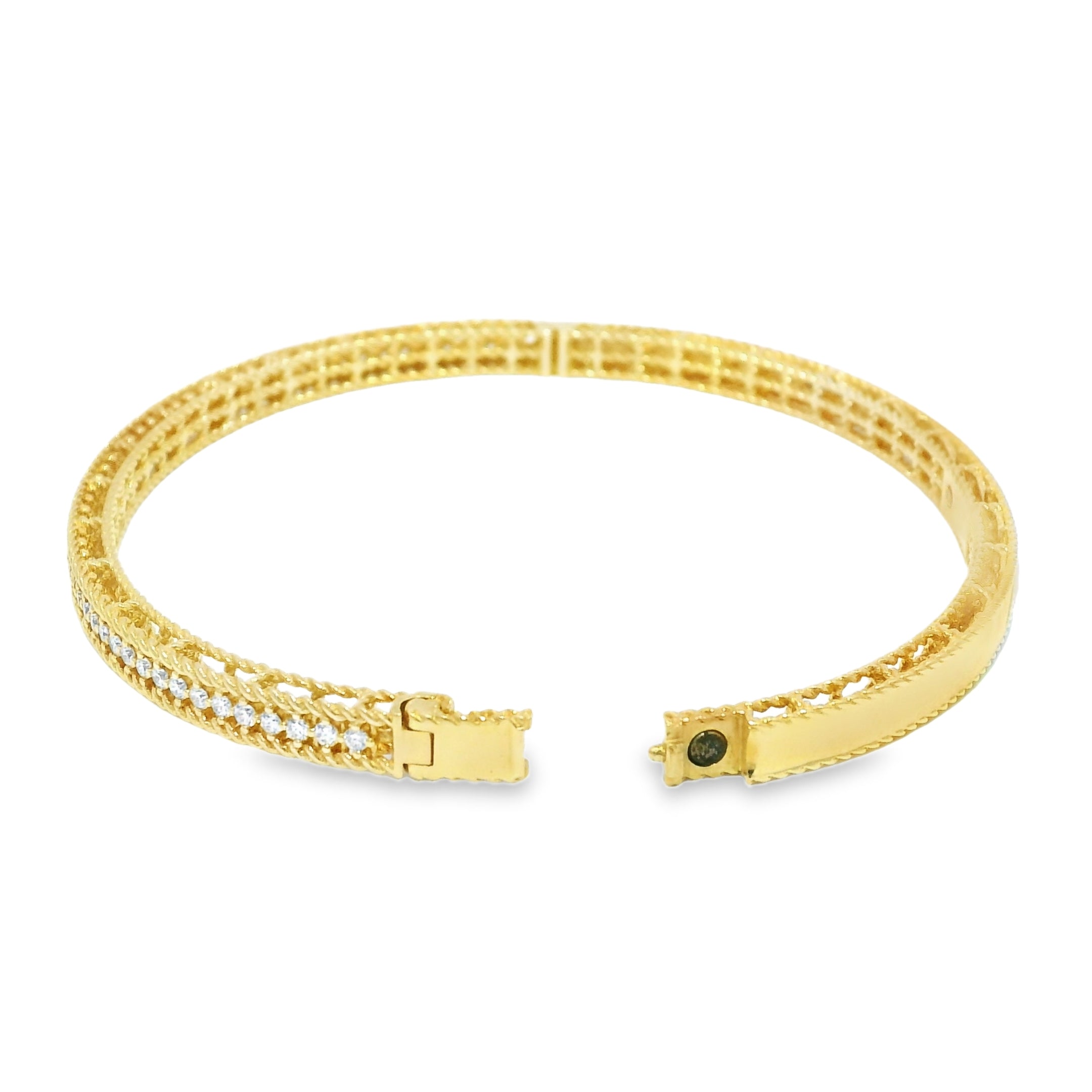 Roberto Coin 18k Yellow Gold Symphony Princess Diamond Hinged Bracelet