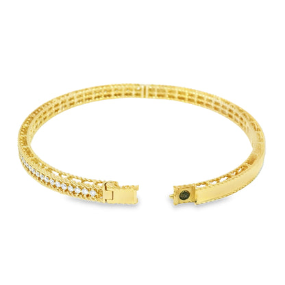 Roberto Coin 18k Yellow Gold Symphony Princess Diamond Hinged Bracelet