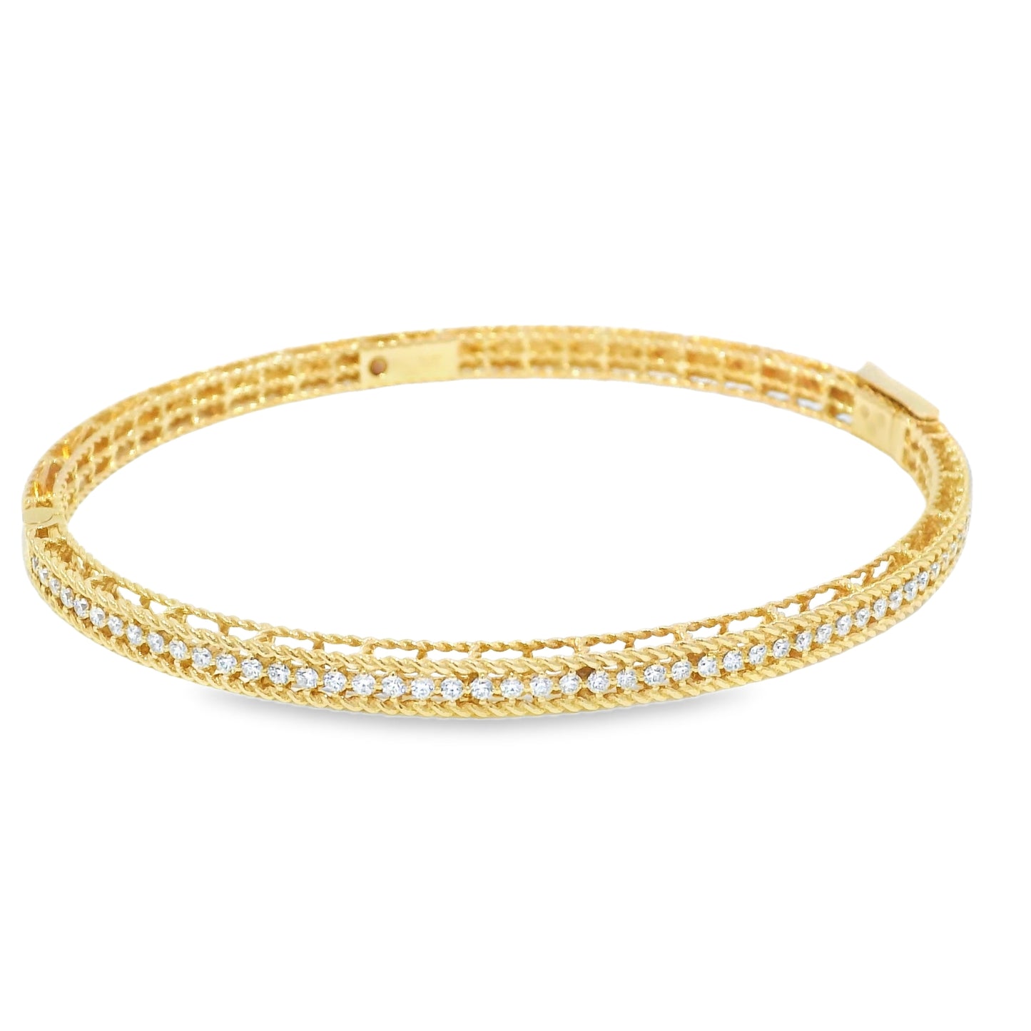 Roberto Coin 18k Rose Gold Symphony Princess Diamond Hinged Bracelet