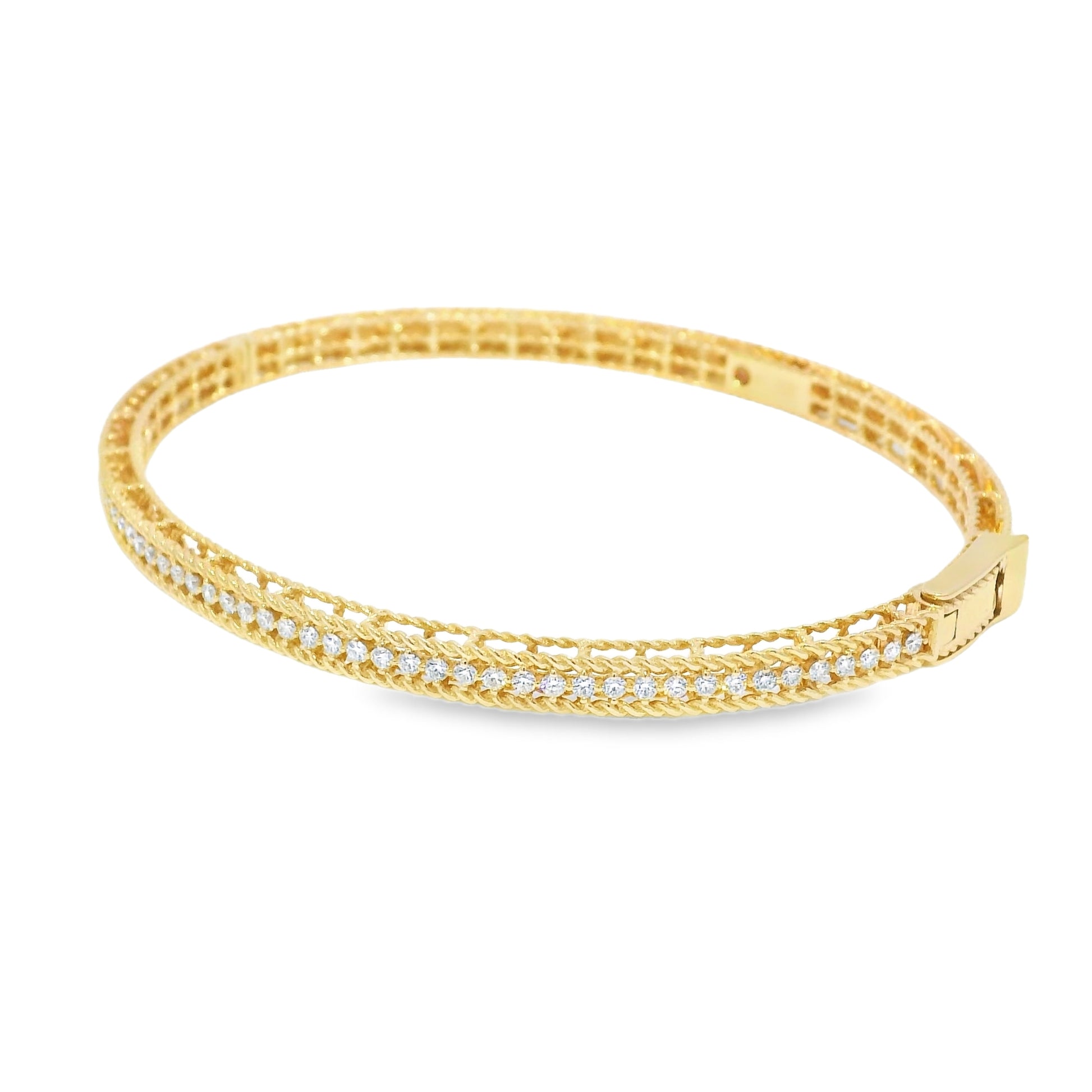 Roberto Coin 18k Rose Gold Symphony Princess Diamond Hinged Bracelet