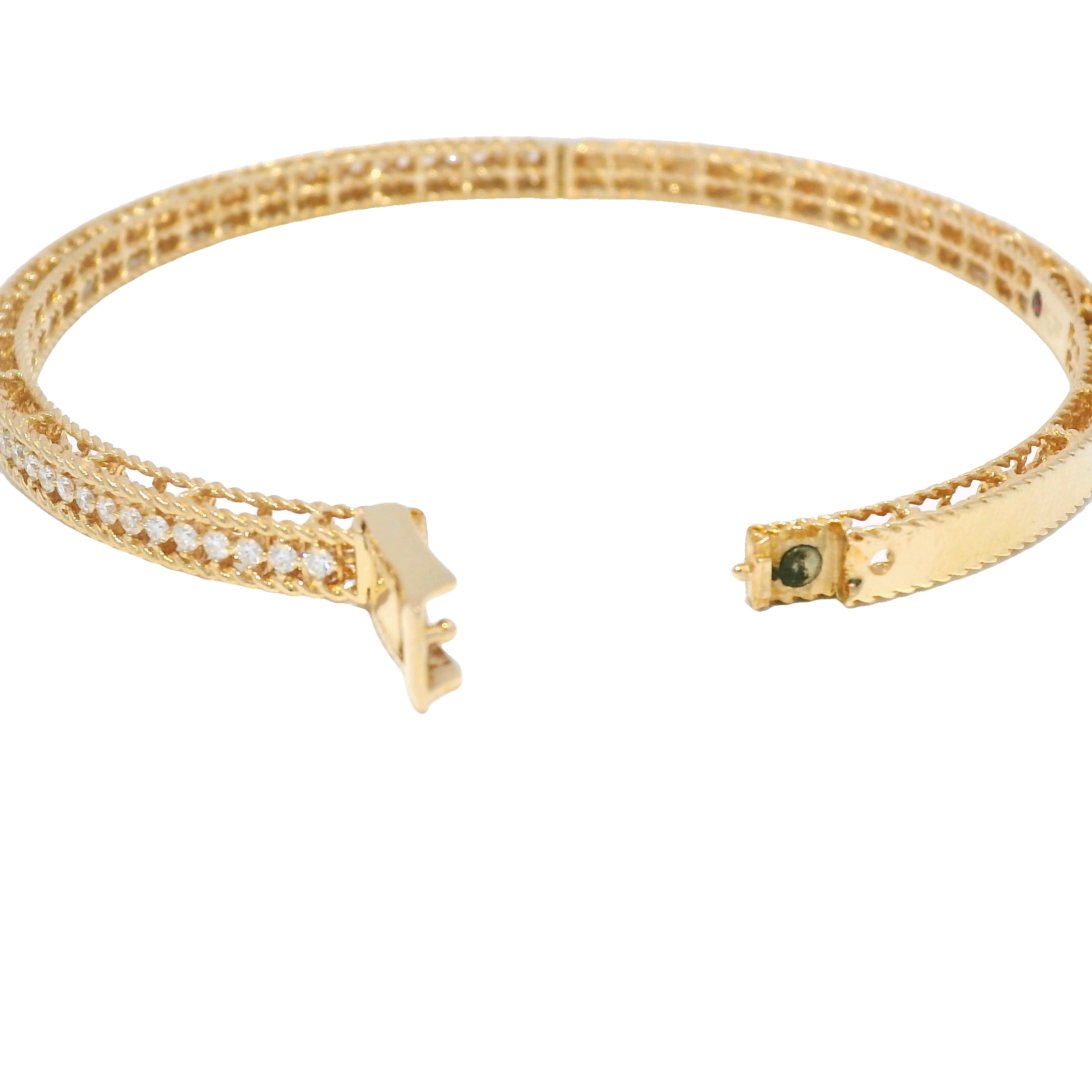 Roberto Coin 18k Rose Gold Symphony Princess Diamond Hinged Bracelet