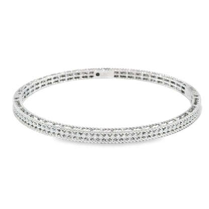 Roberto Coin 18k White Gold Symphony Princess Diamond Hinged Bracelet