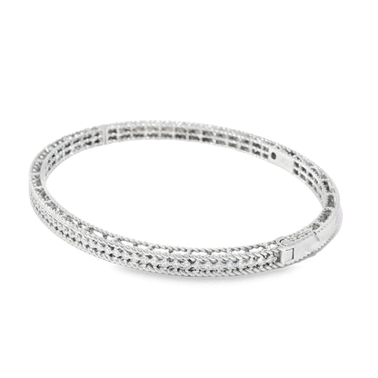 Roberto Coin 18k White Gold Symphony Princess Diamond Hinged Bracelet