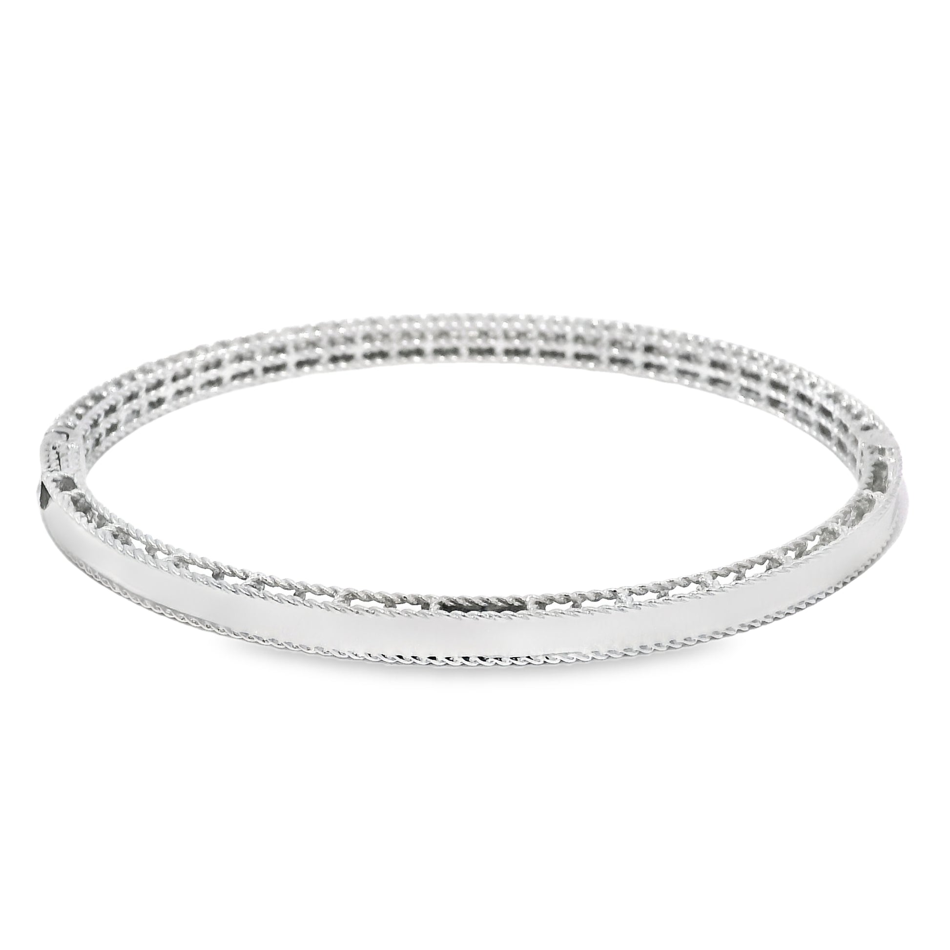 Roberto Coin 18k White Gold Symphony Princess Diamond Hinged Bracelet
