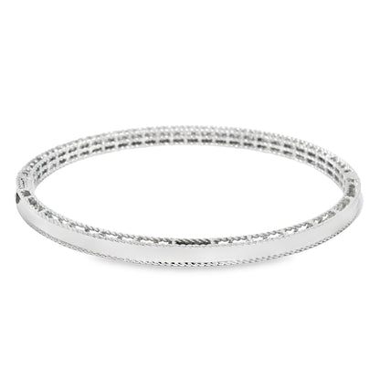 Roberto Coin 18k White Gold Symphony Princess Diamond Hinged Bracelet