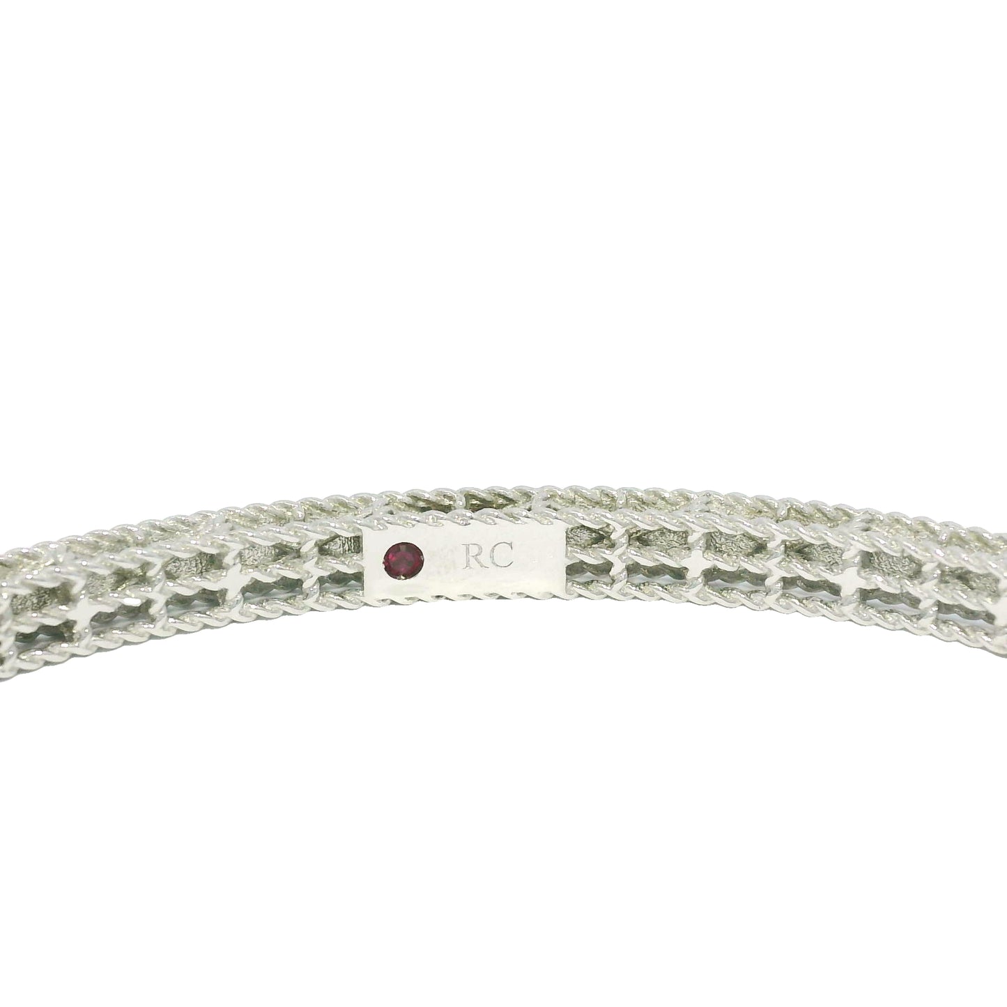 Roberto Coin 18k White Gold Symphony Princess Diamond Hinged Bracelet