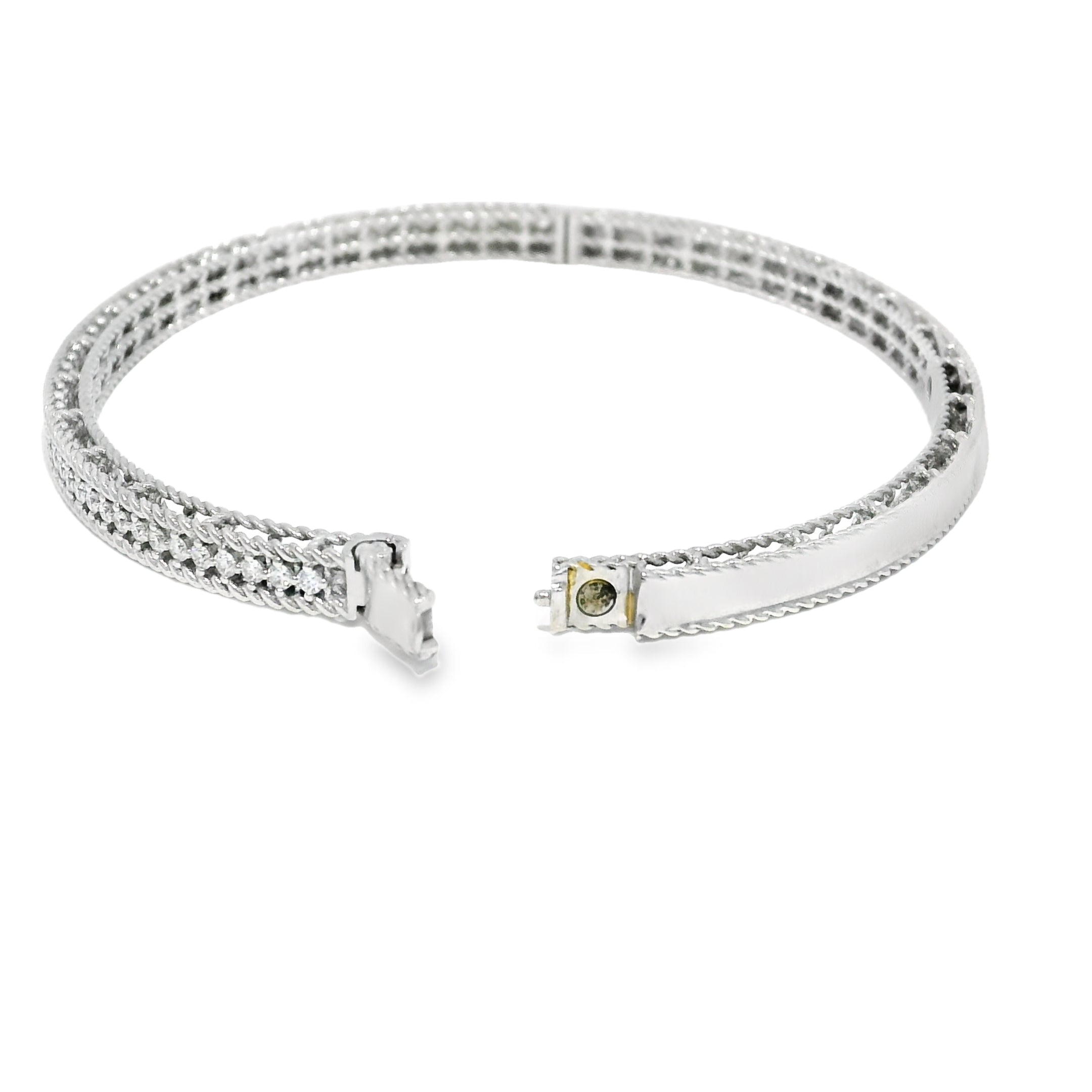 Roberto Coin 18k White Gold Symphony Princess Diamond Hinged Bracelet