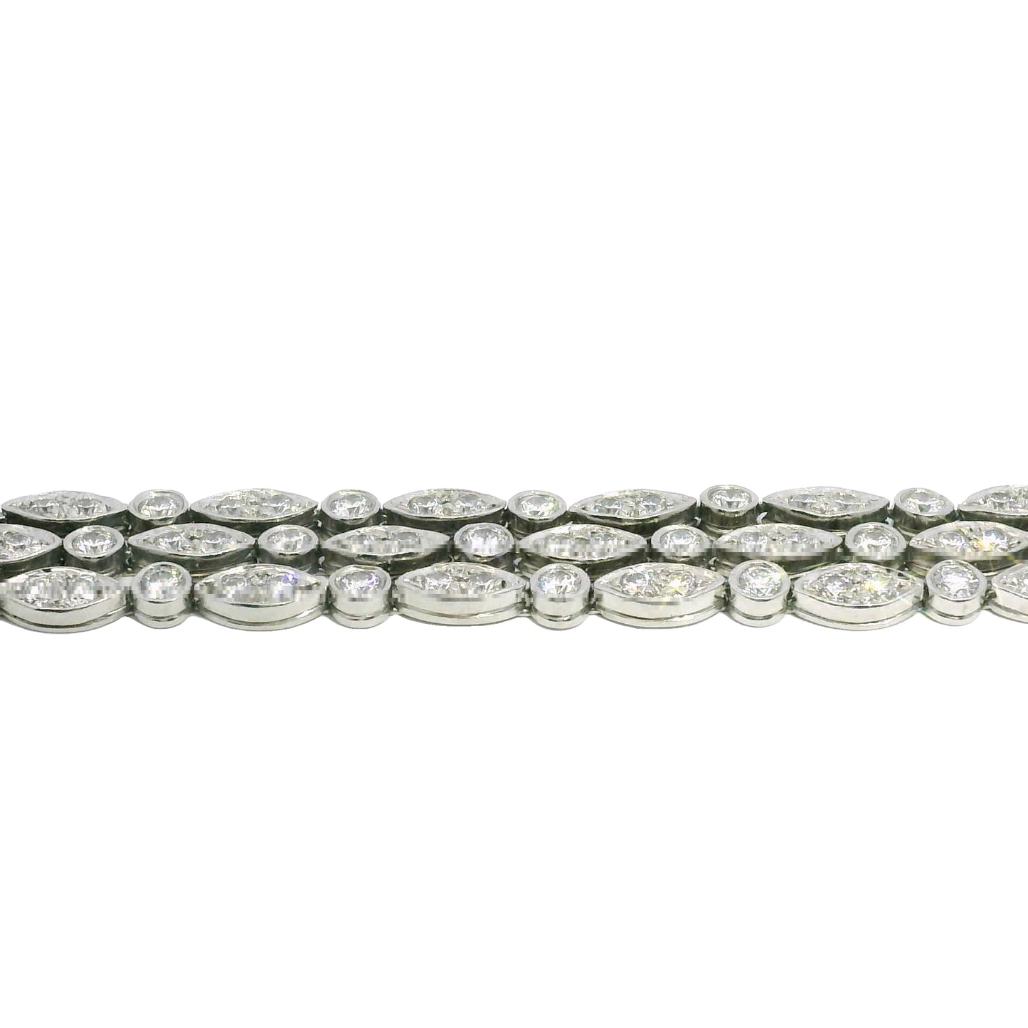 Tiffany & Co. Platinum Natural 4.5 Carat Diamond Swing 3-Row Bracelet