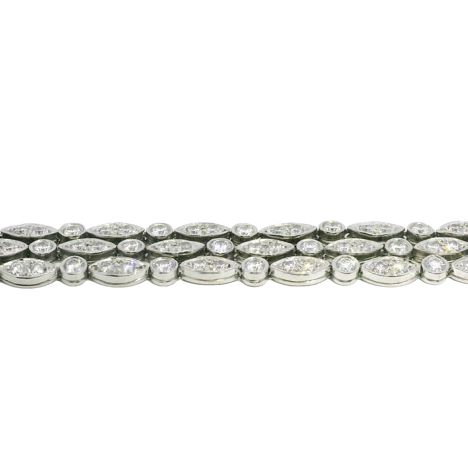 Tiffany & Co. Platinum Natural 4.5 Carat Diamond Swing 3-Row Bracelet