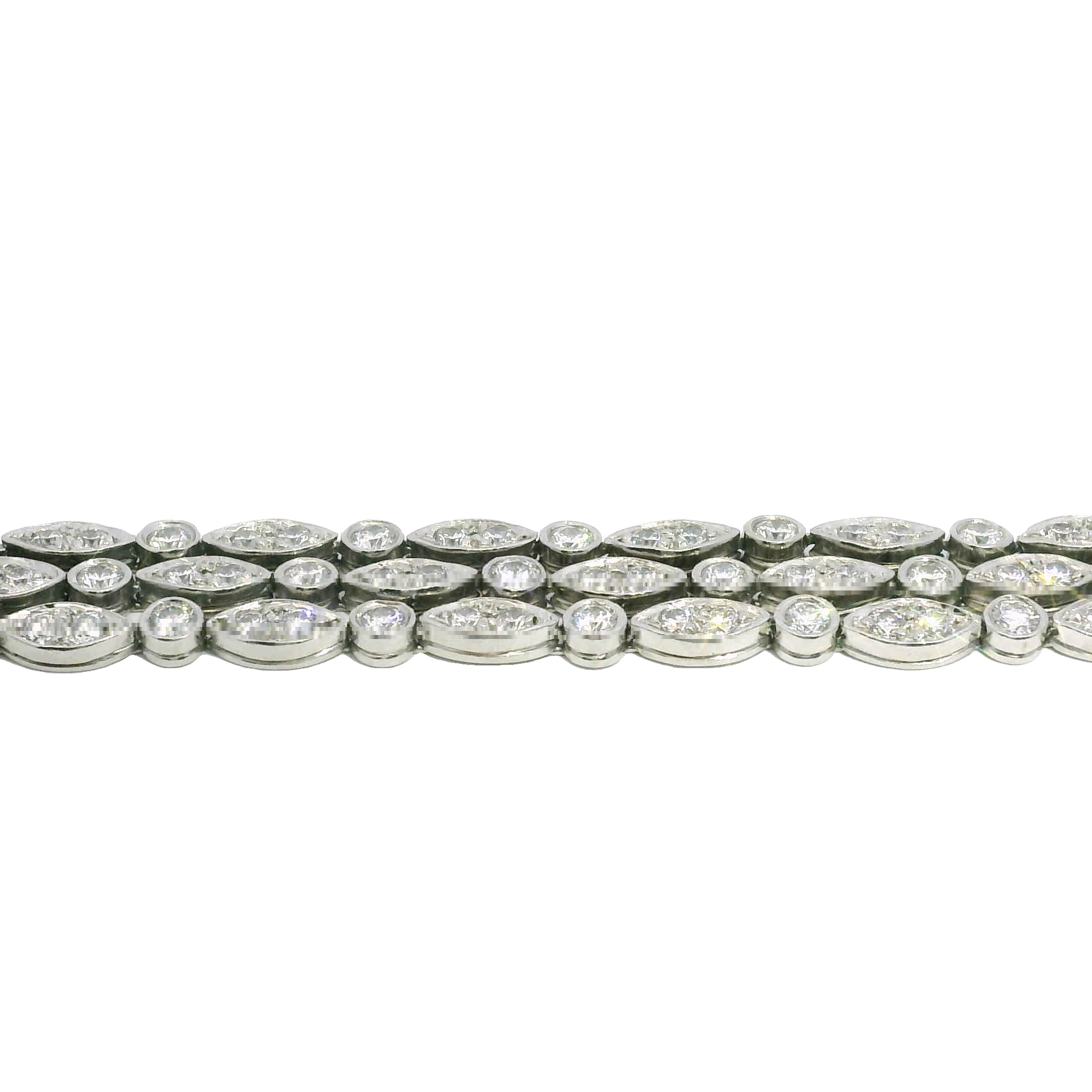 Tiffany & Co. Platinum Natural 4.5 Carat Diamond Swing 3-Row Bracelet
