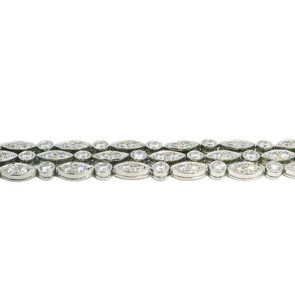 Tiffany & Co. Platinum Natural 4.5 Carat Diamond Swing 3-Row Bracelet