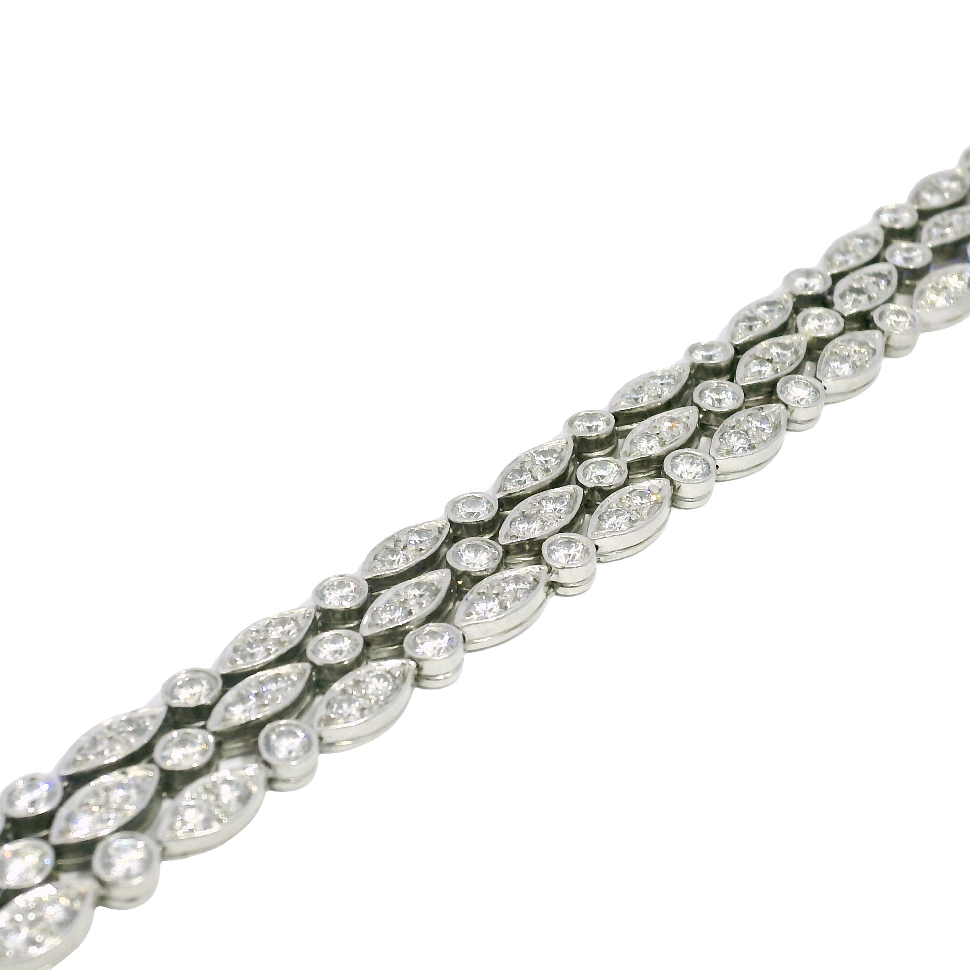 Tiffany & Co. Platinum Natural 4.5 Carat Diamond Swing 3-Row Bracelet