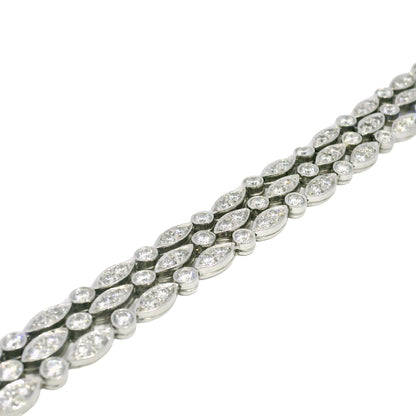 Tiffany & Co. Platinum Natural 4.5 Carat Diamond Swing 3-Row Bracelet