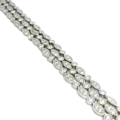 Tiffany & Co. Platinum Natural 4.5 Carat Diamond Swing 3-Row Bracelet