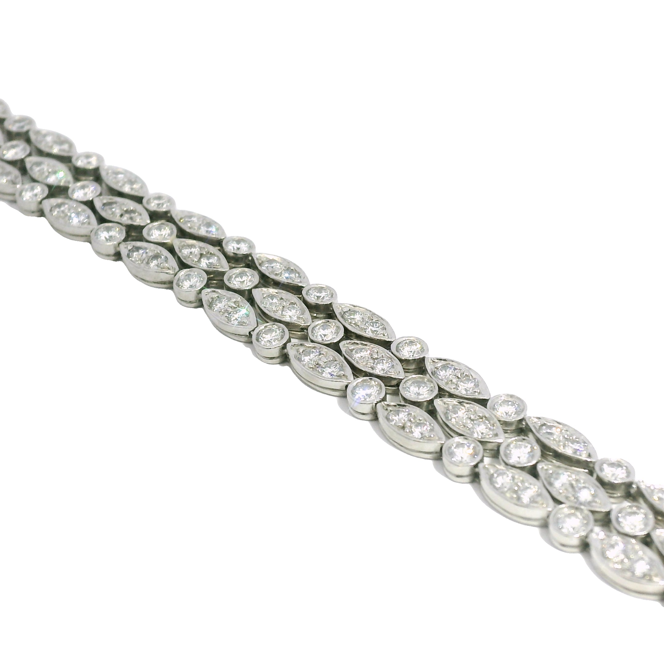 Tiffany & Co. Platinum Natural 4.5 Carat Diamond Swing 3-Row Bracelet